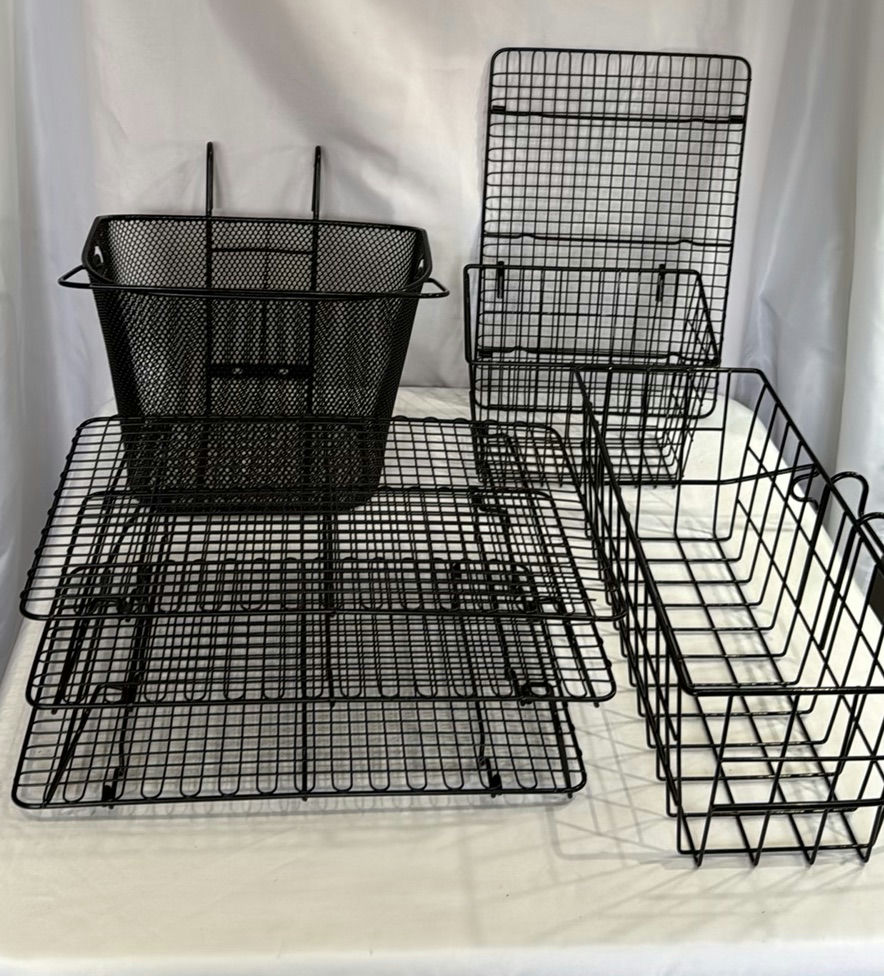 Set of black metal wire kitchen racks and baskets - image 1 of 9