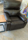 Chocolate ‘leather’ Rocking Recliner, Small Side Table - thumbnail 1 of 9