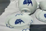 Vintage Misty Rose Porcelain Plates featuring Koi - thumbnail 3 of 7
