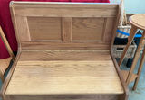 Small Oak Bench With Storage, Two Pedestals - thumbnail 2 of 5
