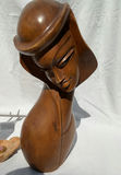 Wood Carved Bust, And Jewelry Holder - thumbnail 2 of 9