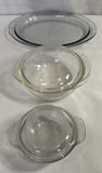 Glass storage containers with colored lids and glass bowls - thumbnail 3 of 3