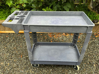 Heavy Duty Gray Plastic Utility Cart - Image 1 of 4