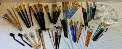 40+ Piece Acrylic Paint & Studio Tool Supply Lot - Image 1 of 7