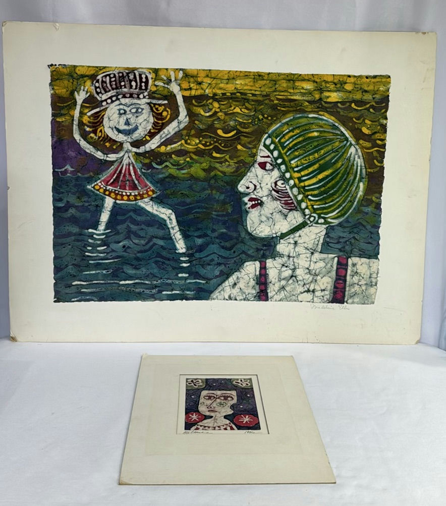 Group of signed art prints with stylized female portraits - image 1 of 6