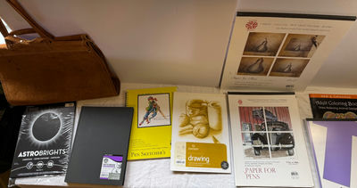 Premium Artist Supply & Sketchbook Lot – Pads, Paper, and Leather Tote - Image 1 of 6