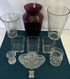 Assorted glassware and crystal vases - thumbnail 2 of 3