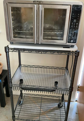 Stainless Rolling Kitchen Storage Cart, Gourmia Oven, Stainless Kitchen Storage - Image 1 of 9