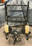 Black Wrought Iron Small Shelf, Sconces, Candle Holder - thumbnail 1 of 5