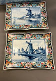 Blue Delftware Windmill Tiles with Glass Bottle and Speckled ceramic loaf pan - thumbnail 2 of 7
