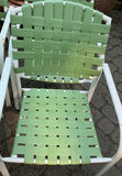 6 White Metal & Green Vinyl Patio Chairs - thumbnail 2 of 5