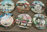Assorted decorative porcelain plates with Currier & Ives and other motifs - thumbnail 6 of 20