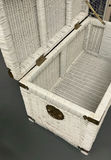 White Wicker Chest, Small Shelf, Fake Plant - thumbnail 4 of 5