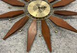 MCM Wood & Brass Wall Clock - thumbnail 4 of 5