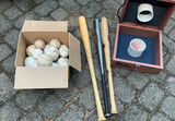 Baseball bats, baseballs, and Bulls-Eye Washers game set - thumbnail 1 of 5