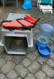 Pet supplies: dog crate, life jacket, water dispenser, and tent bed - thumbnail 1 of 9