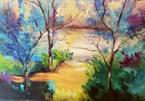 2 Large Landscape Painted Canvas - thumbnail 4 of 8