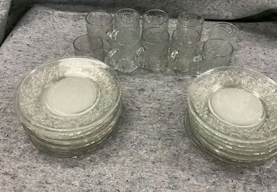 Holiday Glass Serving Plates And Mugs - Image 1 of 5
