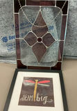 Stained Glass window hanging, small dragonfly wall art - thumbnail 1 of 3