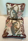 Burgundy velvet cushions with peacock tapestry pillows - thumbnail 4 of 7