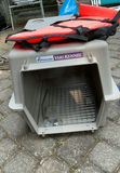 Pet supplies: dog crate, life jacket, water dispenser, and tent bed - thumbnail 2 of 9