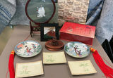 Assorted Chinese porcelain plates, teacups, and decorative display items - thumbnail 1 of 11