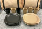 Beige And Black Stoneware Dishes - thumbnail 1 of 6