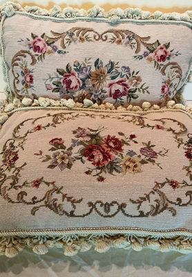 Hand Needlepoint Pillows - Image 1 of 5
