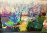 2 Large Landscape Painted Canvas - thumbnail 1 of 8