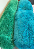 Two fluffy green and teal plush body pillows - thumbnail 3 of 3