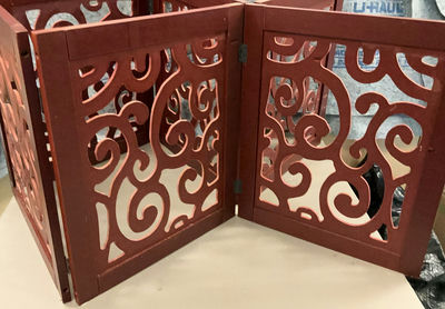 Two Short, Cut Out Wood Screens - Image 1 of 3