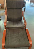 Swedish wood Chair & Oman - thumbnail 1 of 4