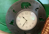 Green and natural home decor items: clock, platters, baskets, and framed Elements artwork - thumbnail 3 of 5