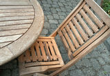 Weathered Teak Patio Dining For 4, With Stand And Cover For Storage - thumbnail 3 of 8