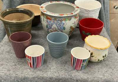 Collection of assorted ceramic plant pots and containers - Image 1 of 7