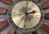 MCM Wood & Brass Wall Clock - thumbnail 2 of 5