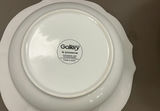White scalloped-edge large bowls with colored ribbed mixing bowls - thumbnail 2 of 5