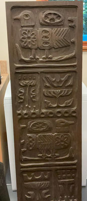 MCM Wooden Panel, 'Evie's Birds' design by Evelyn Ackerman for Panel Carve. - Image 1 of 6