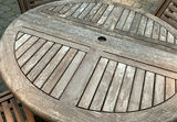 Weathered Teak Patio Dining For 4, With Stand And Cover For Storage - thumbnail 2 of 8