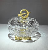 Vintage Killarney 22k Plated Lead Crystal Lidded Dish - thumbnail 1 of 5