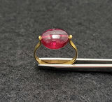 18k Gold Ring w/ Pink Spinning Gem Stone - thumbnail 2 of 5