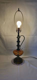 Vintage Amber Glass & Brass Table Lamp - thumbnail 3 of 6