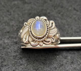 Vintage Sterling Silver Ring w/ Rainbow Moonstone - thumbnail 1 of 6