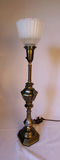 Vintage Rembrandt Brass Torchiere Table Lamp w/ Glass Shade - thumbnail 1 of 6