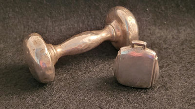 Antique 2 Sterling Silver Baby Rattles - Image 1 of 4