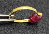 18k Gold Ring w/ Pink Spinning Gem Stone - thumbnail 3 of 5