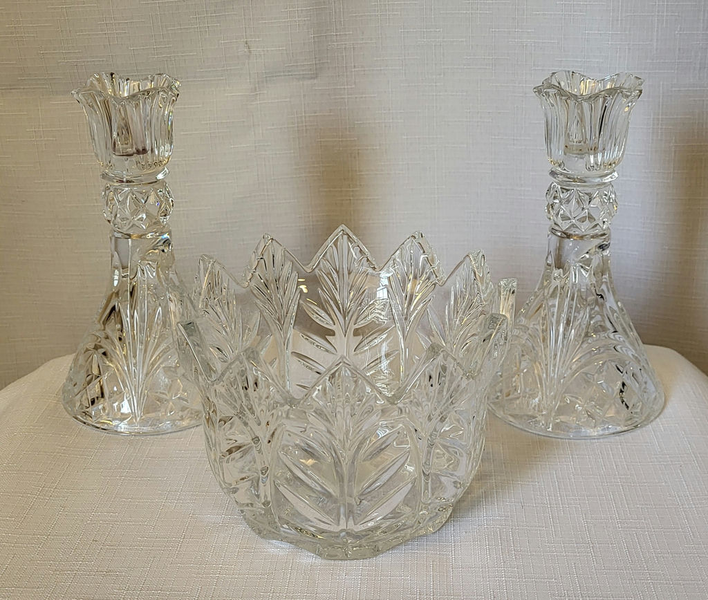 Marquis Waterford Crystal Bowl & 2 Crystal Candle Sticks - image 2 of 6