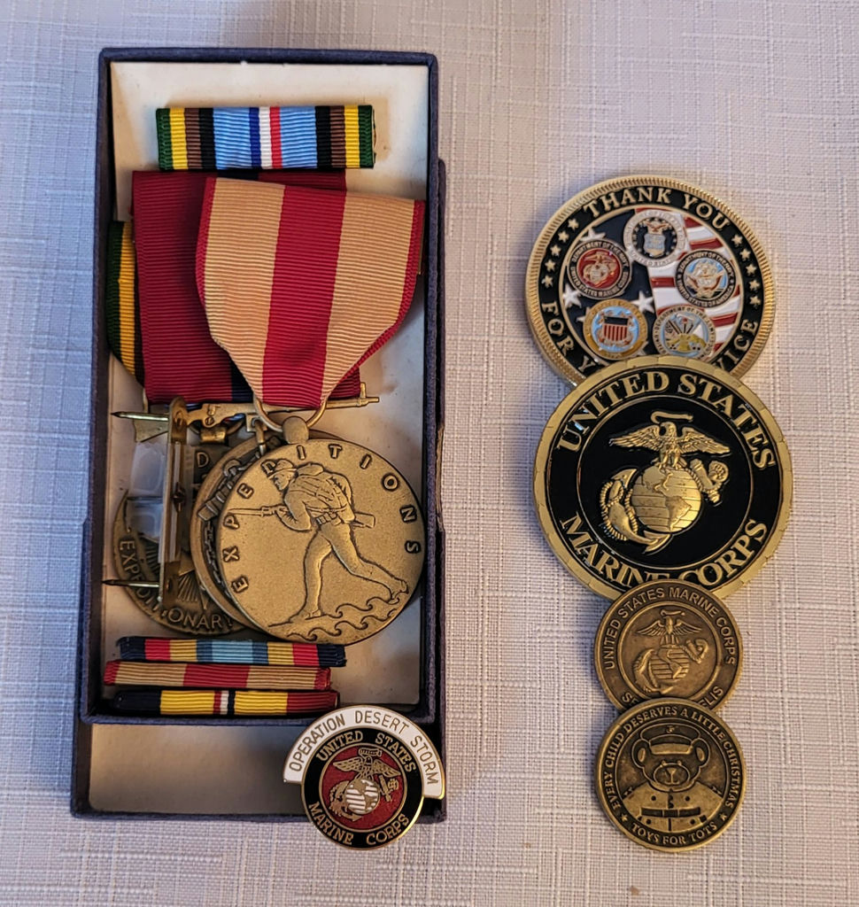 Vintage Military USMC Medals Coins & Pin - image 3 of 3