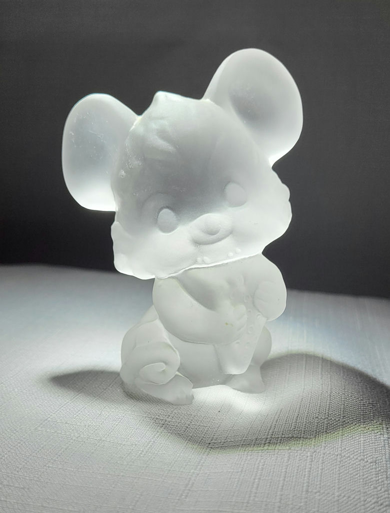 Vintage Kristaluxus Frosted Lead Crystal Mouse Figurine - image 1 of 5