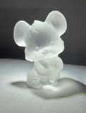 Vintage Kristaluxus Frosted Lead Crystal Mouse Figurine - thumbnail 1 of 5